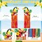 8 Pcs Tropical Birds Party Decoration Hawaiian Luau Tiki Jungle Theme Hanging Outdoor Decor with Tassels for Birthday Party Supplies 3.3 ft Summer Bird Toucan Leaf Garland Door Banner Sign